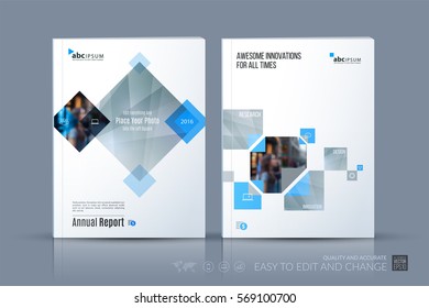 Business vector template. Brochure layout, cover modern design annual report, magazine, flyer in A4 with grey rectangles, geometric shapes for business, tech with abstract texture background.