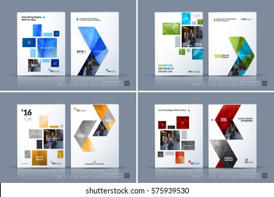 Business vector template. Brochure layout, cover modern design annual report, magazine, flyer in A4 with colourful geometric shapes, squares, triangles for business with abstract texture background.