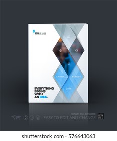Business vector template. Brochure layout, cover modern design annual report, magazine, flyer in A4 with grey geometric shapes, triangles, rhombus for business with abstract texture background.