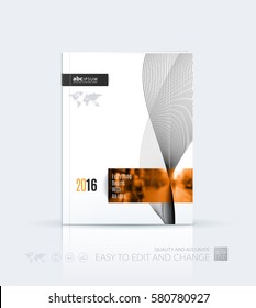 Business vector template. Brochure layout, cover modern design annual report, magazine, flyer in A4 with yellow waves, lines, soft shapes for business with abstract texture background.