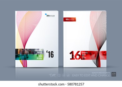 Business vector template. Brochure layout, cover modern design annual report, magazine, flyer in A4 with red waves, lines, soft shapes for business with abstract texture background.