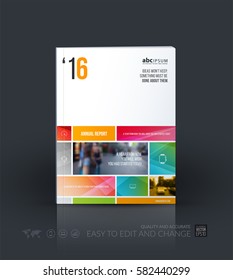 Business vector template. Brochure layout, cover modern design annual report, magazine, flyer in A4 with many colourful rectangles, soft shapes for business with abstract texture background.
