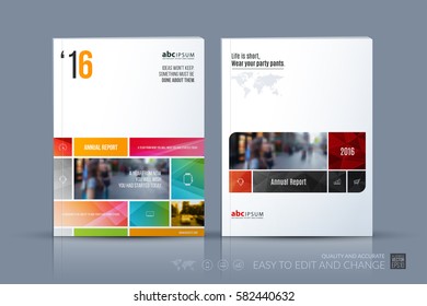 Business vector template. Brochure layout, cover modern design annual report, magazine, flyer in A4 with many colourful rectangles, soft shapes for business with abstract texture background.
