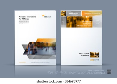 Business vector template. Brochure layout, cover modern design annual report, magazine, flyer in A4 with many yellow rectangles, banners for business with abstract texture background.