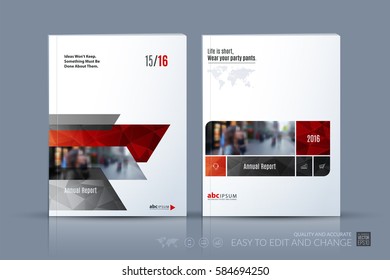 Business vector template. Brochure layout, cover modern design annual report, magazine, flyer in A4 with many red rectangles, banners for business with abstract texture background.
