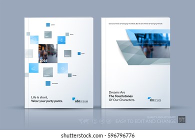Business vector template. Brochure layout, cover modern design annual report, magazine, flyer in A4 with many grey rectangles, squares for business with abstract texture background. Set
