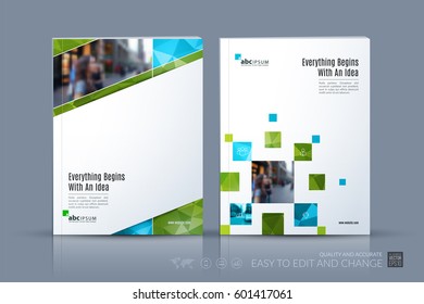 Business vector template. Brochure layout, cover modern design annual report, magazine, flyer in A4 with yellow diagonal geometric shapes for business with abstract texture background. Set