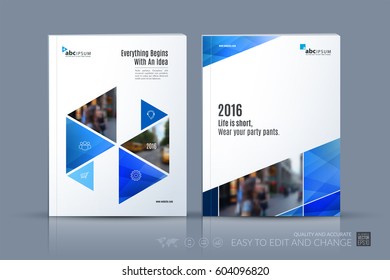 Business vector template. Brochure layout, cover modern design annual report, magazine, flyer in A4 with colourful hexagonal, triangular shapes shapes for business with abstract texture background.