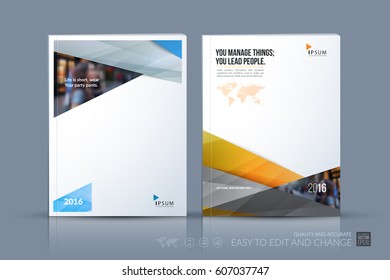 Business vector template. Brochure layout, cover modern design annual report, magazine, flyer in A4 with grey diagonal, triangular shapes shapes for business with abstract texture background.
