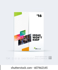 Business vector template. Brochure layout, cover modern design annual report, magazine, flyer in A4 with colourful diagonal, rectangular shapes for business with abstract texture background.