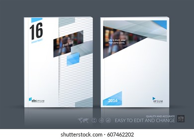 Business vector template. Brochure layout, cover modern design annual report, magazine, flyer in A4 with grey diagonal, rectangular shapes for business with abstract texture background.