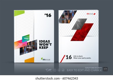 Business vector template. Brochure layout, cover modern design annual report, magazine, flyer in A4 with colourful diagonal, rectangular shapes for business with abstract texture background.