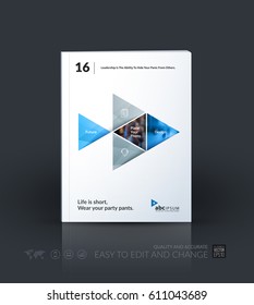 Business vector template. Brochure layout, cover modern design annual report, poster, flyer in A4 with grey triangular shapes for finance with abstract texture background.