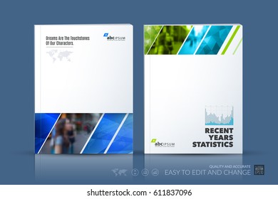 Business vector template. Brochure layout, cover modern design annual report, poster, flyer in A4 with blue geometric shapes for construction with abstract texture background.
