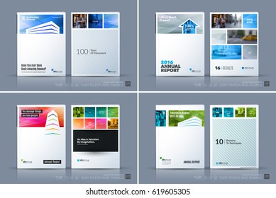 Business vector template. Brochure layout, cover modern design annual report, poster, flyer in A4 with colourful building shapes for construction, house, home theme with abstract texture background. 