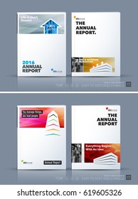 Business vector template. Brochure layout, cover modern design annual report, poster, flyer in A4 with colourful building shapes for construction, house, home theme with abstract texture background. 