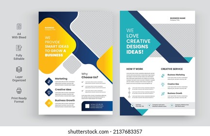 Diseño de plantillas de vectores de negocio para folletos de negocios, volante, afiche, presentación, informe anual, portada de revista, folletos A4 Ilustración de vectores