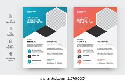 Diseño de plantillas de vectores de negocio para folletos de negocios, volante, afiche, presentación, informe anual, portada de revista, folletos A4 Ilustración de vectores