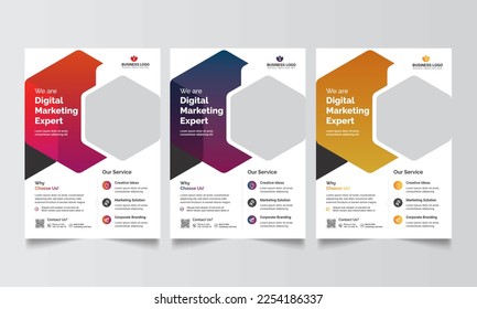 Diseño de plantillas de vectores de negocio para folletos de negocios, volante, afiche, presentación, informe anual, portada de revista, folletos ilustrativos del vector A4.