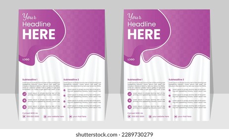 Business  vector template. Flyer design, cover modern layout,  in A4 with colorful triangles, shapes for tech, science, market with light background