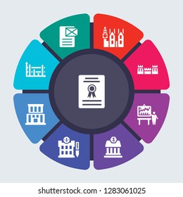 Business Vector Template For Infographics. Business Concept With 9 Options, Steps, Parts, Segments. Banner Infographic Cycling Diagram, Round Chart, Commercial Paper, Collateral Icons