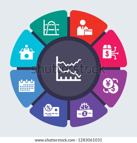 business vector template for infographics. Business concept with 9 options, steps, parts, segments. Banner infographic cycling diagram, round chart