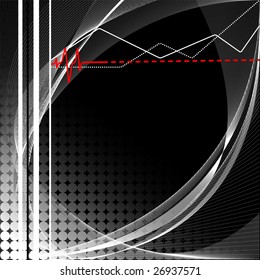 business vector template with lines and pulse trace