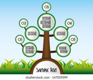 Business vector template with a tree and plenty of space for Your custom text