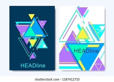 Business vector templates for brochure, cover, banner, flyer, annual report, leaflet. Abstract composition with molecule structure, dots, lines. Wave flow. Science, medicine, technology background.