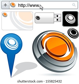 Business vector vision signs represented in different usages.