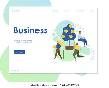 Business vector website template, web page and landing page design for website and mobile site development. Making money, financial investment, business success concept.