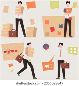 Business Vectors and Illustrations Business people working together Flat modern vector illustration office employee