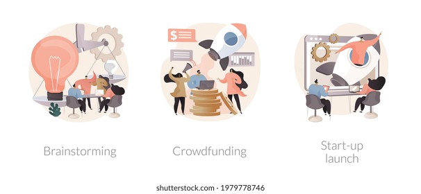 Ilustraciones de vectores de concepto abstracto de emprendimientos empresariales.