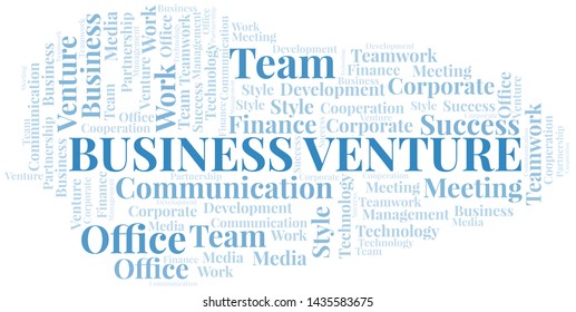 Business Venture word cloud. Collage made with text only.