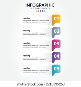 Business Vertical Infographic template numbers 5 options or steps