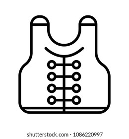 business vest line icon, outline sign, linear symbol, vector, flat illustration
