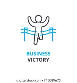 Business victory concept , outline icon, linear sign, thin line pictogram, logo, flat vector, illustration