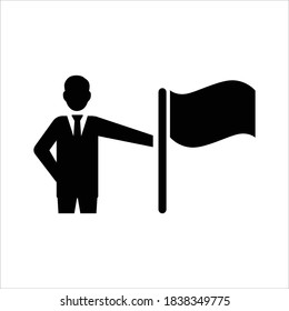 Business victory icon on white background