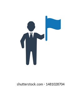 Business victory icon. vector graphics