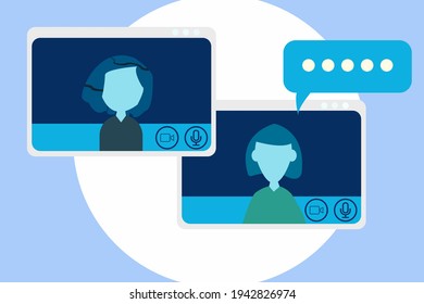 Business video call conference online and meeting on the screen Send a message to someone