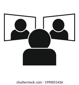 Business video call icon. Simple illustration of Business video call vector icon for web design isolated on white background