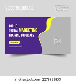 Business video content creator thumbnail banner template design, vector eps 10 file format