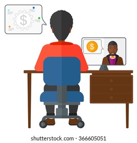 Negociaciones de video de negocios.