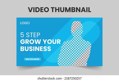 Business Video Thumbnail Template Design, Editable video thumbnail template design for any kind of video.