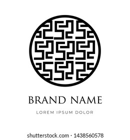 business vintage asian logo black monogram vector