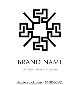 business vintage asian logo black monogram vector