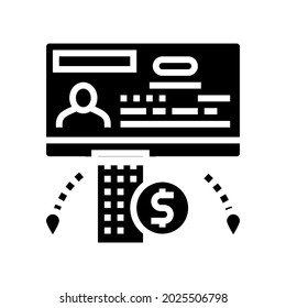 business visa glyph icon vector. business visa sign. isolated contour symbol black illustration