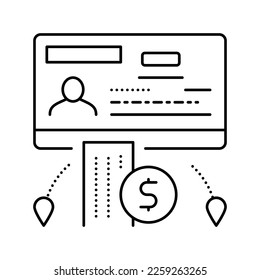 business visa line icon vector. business visa sign. isolated contour symbol black illustration