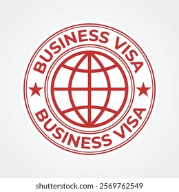 Business Visa Seal: Professional Red Badge Design