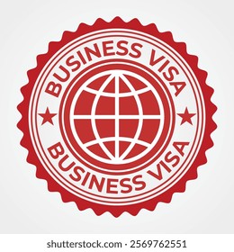 Business Visa Seal: Professional Red Badge Design